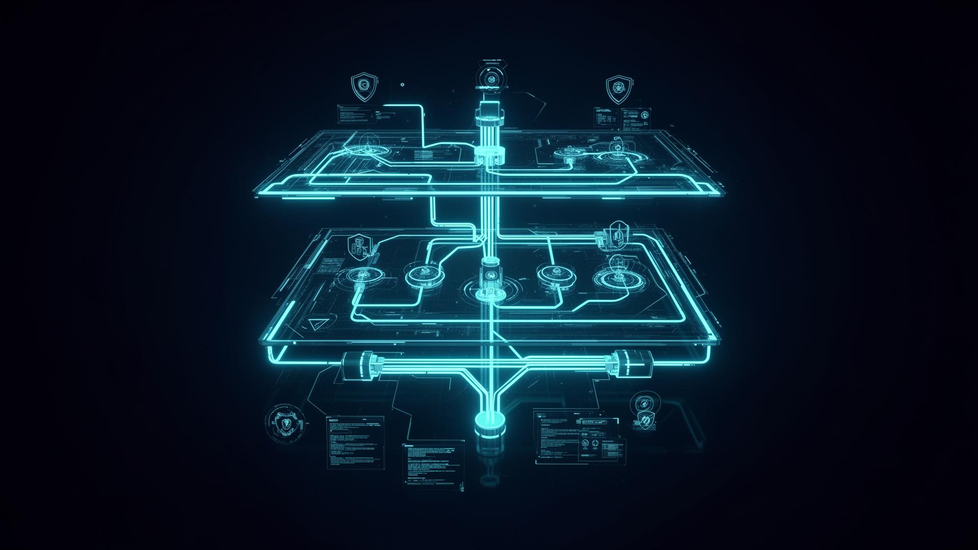 WatchWard four-layer AI security architecture diagram